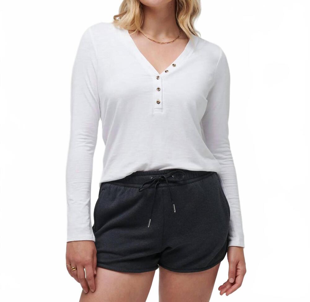 NEW TRAVISMATHEW cloud long sleeve henley tee in white